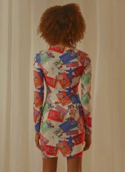 Peppermayo Exclusive Sidewalk Style Mini Dress - Stamp Travels -Peppermayo Shop 09d99113321e49ccb11fe607b690a9b5