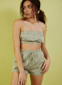 Peppermayo Centre Mark Crop - Khaki