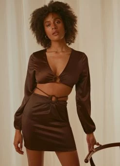Peppermayo Exclusive Musier Crop Top - Chocolate