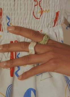 Peppermayo Museum Date Resin Ring - Beige