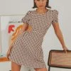 Peppermayo Exclusive Anglais Mini Dress - Choc Brown Gingham -Peppermayo Shop 12b642b12db64c989b23c78b81e39de5