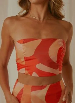 Peppermayo Exclusive Dancing At Midnight Bustier Top - Flaming