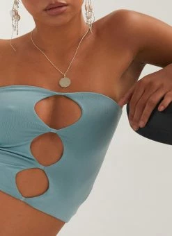 Silk X Peppermayo Organic Forms Tube Top - Antiqued Aqua -Peppermayo Shop 17359952847e4e9ab8c34351d8244bdd