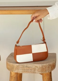 Peppermayo On The Record Handbag - Tan Check