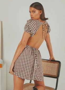 Peppermayo Exclusive Anglais Mini Dress - Choc Brown Gingham -Peppermayo Shop 19c0f3f8717041a081970f285dc2c852