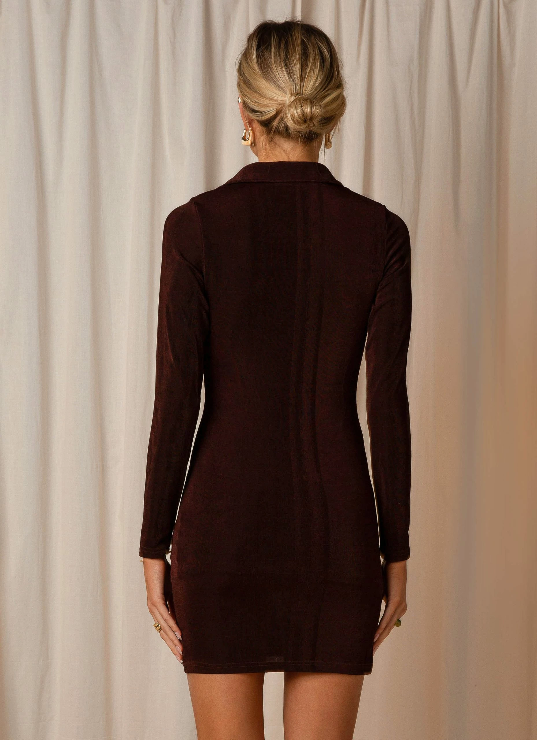 Peppermayo Exclusive Ring My Bell Mini Dress - Choc Brown 7 Peppermayo Exclusive Ring My Bell Mini Dress - Choc Brown - Image 5