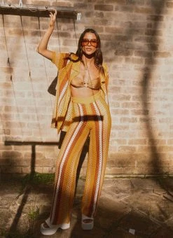 Peppermayo Exclusive Sunfields At Sunset Crochet Pants - Golden Hour Stripe -Peppermayo Shop 1aa739d75501401b9a25a0035c7e2e19