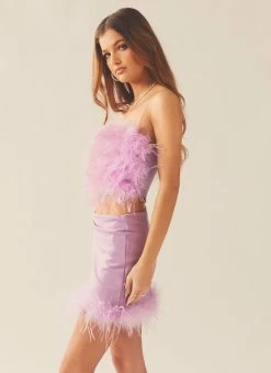 Peppermayo Exclusive The Night Is Ours Feather Crop - Lilac Love -Peppermayo Shop 1e008a5c5de5418b9a45f7b3424addbb