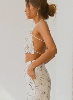 Peppermayo X Rikki Day Mercato Linen Crop Top - Aperitivo -Peppermayo Shop 1ea5284187c7491c9c2e9fff43012bae