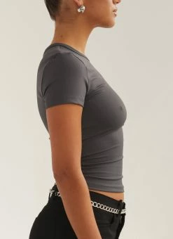 Silk X Peppermayo Solidify Me Baby Tee - Gunmetal Grey -Peppermayo Shop 2170ac6efab5449b9e4f1565a445fc5e