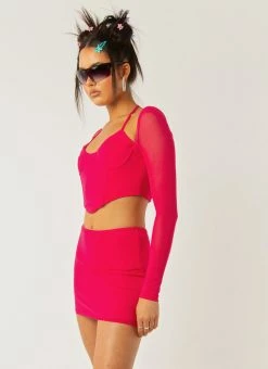 Peppermayo Exclusive Sienna Mesh Halter Top - Magenta -Peppermayo Shop 22976fe113a8478bba20bb8a96789436