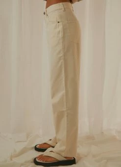 Afends Shelby Hemp Twill High Waist Leg Pant - Natural -Peppermayo Shop 24925e8d140048e69854fc3910e13af0