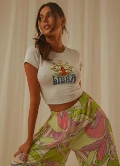 Wrangler Libra Baby Tee - White -Peppermayo Shop 27633388096f47eb816ae42aea40658e