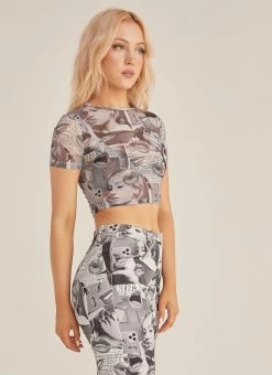 Riley Hubatka X Peppermayo Subway Style Mesh Baby Tee - Riley Collage -Peppermayo Shop 2b5499b304f84704b6535218eba16f63