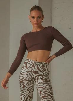 Peppermayo Exclusive Total Crush Tie Back Top - Choc Brown