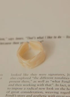 Peppermayo Museum Date Resin Ring - Beige -Peppermayo Shop 2ce9d7544a694740a279288f82272b9a