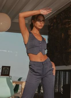 Riley Hubatka X Peppermayo Dance Town Vest Top - Pinstripe