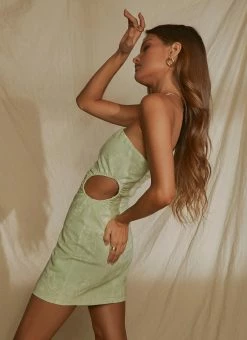 Peppermayo Exclusive Miya Linen Mini Dress - Sage