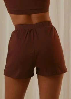 Peppermayo Exclusive PM Basic Organic Cotton Shorts - Choc Brown -Peppermayo Shop 2ed5e1b4222f4399a4e0fc429ca46481