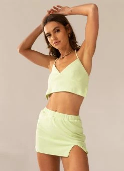 Peppermayo Exclusive Warmer Water Terry Halter Crop - Lime Green -Peppermayo Shop 2f6e4205cd2e4f9c87d793b8426f0c5a