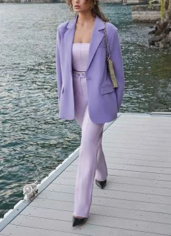 4TH & RECKLESS Tropez Leather Trouser Pant - Lilac