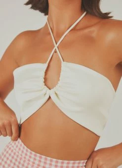 Peppermayo Exclusive Angel Like You Crop - Ivory