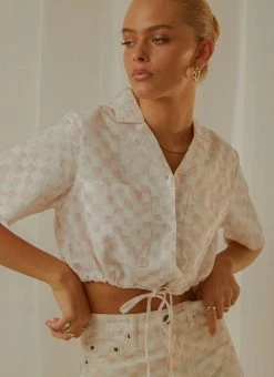 Cools Club Safari Tie Top - Pink Checker