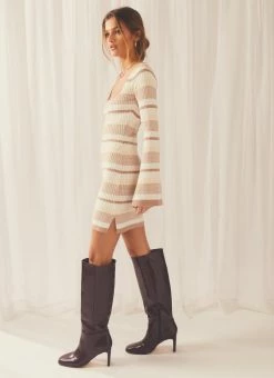 Peppermayo Exclusive Ray LS Stripe Knit Dress - Natural -Peppermayo Shop 362d1d66c94c48ccb99f3a2114a90495