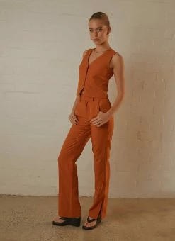 Peppermayo Exclusive Tess Suit Pants - Terracotta