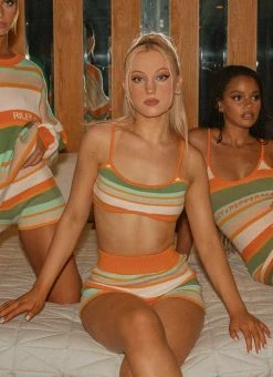 Riley Hubatka X Peppermayo Avenue Knit Bralette - Melon Stripe