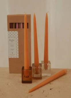 Candle Co Moreton Eco Taper Candle Pack Of 4 - Orange -Peppermayo Shop 414ed203bda74da2a5eaf31ff759706f