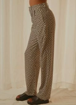 Peppermayo Exclusive Set The Tone Suit Pants - Choc Warped Check -Peppermayo Shop 41fc801dd9474b4da748bb5c83bab7a4