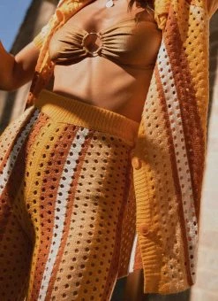 Peppermayo Exclusive Sunfields At Sunset Crochet Pants - Golden Hour Stripe -Peppermayo Shop 4228b83487694101b1084163932c913e