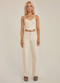 Riley Hubatka X Peppermayo Sundown Vibes Drill Bustier - Ivory -Peppermayo Shop 47d309a690ad4ce090146268134f1456