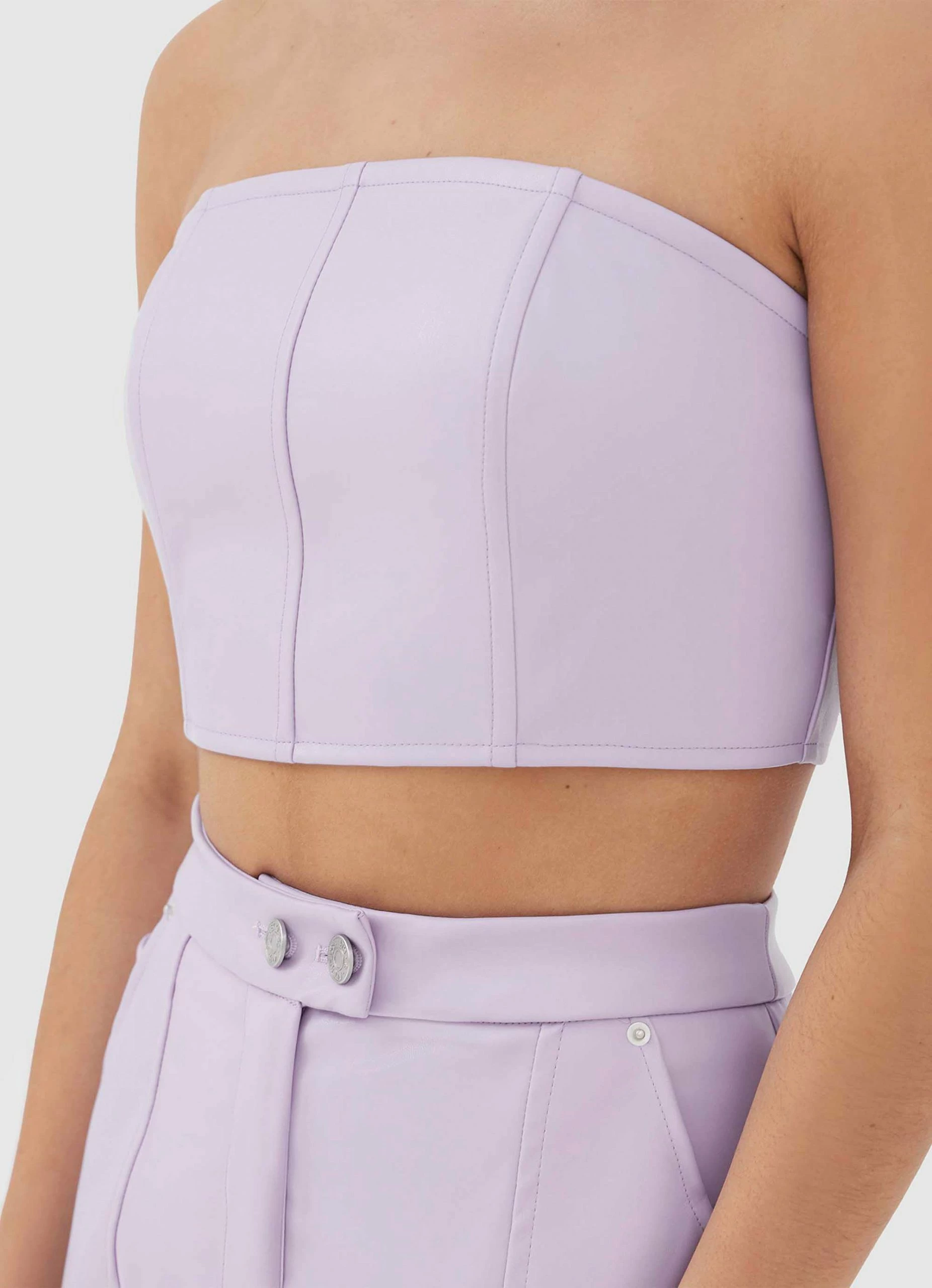4TH & RECKLESS Tropez Leather Top - Lilac 4 4TH & RECKLESS Tropez Leather Top - Lilac - Image 2