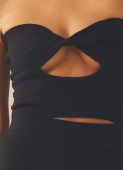 Peppermayo Exclusive Camilla Knit Twist Top - Black -Peppermayo Shop 4b4ba984a2444f10b20f09c1280b3db9