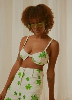 Peppermayo Exclusive Start Over Crop - Green Wild Poppies