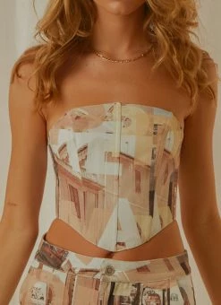 Peppermayo Exclusive Fashion Flashback Bustier - Neutral Film Graphic