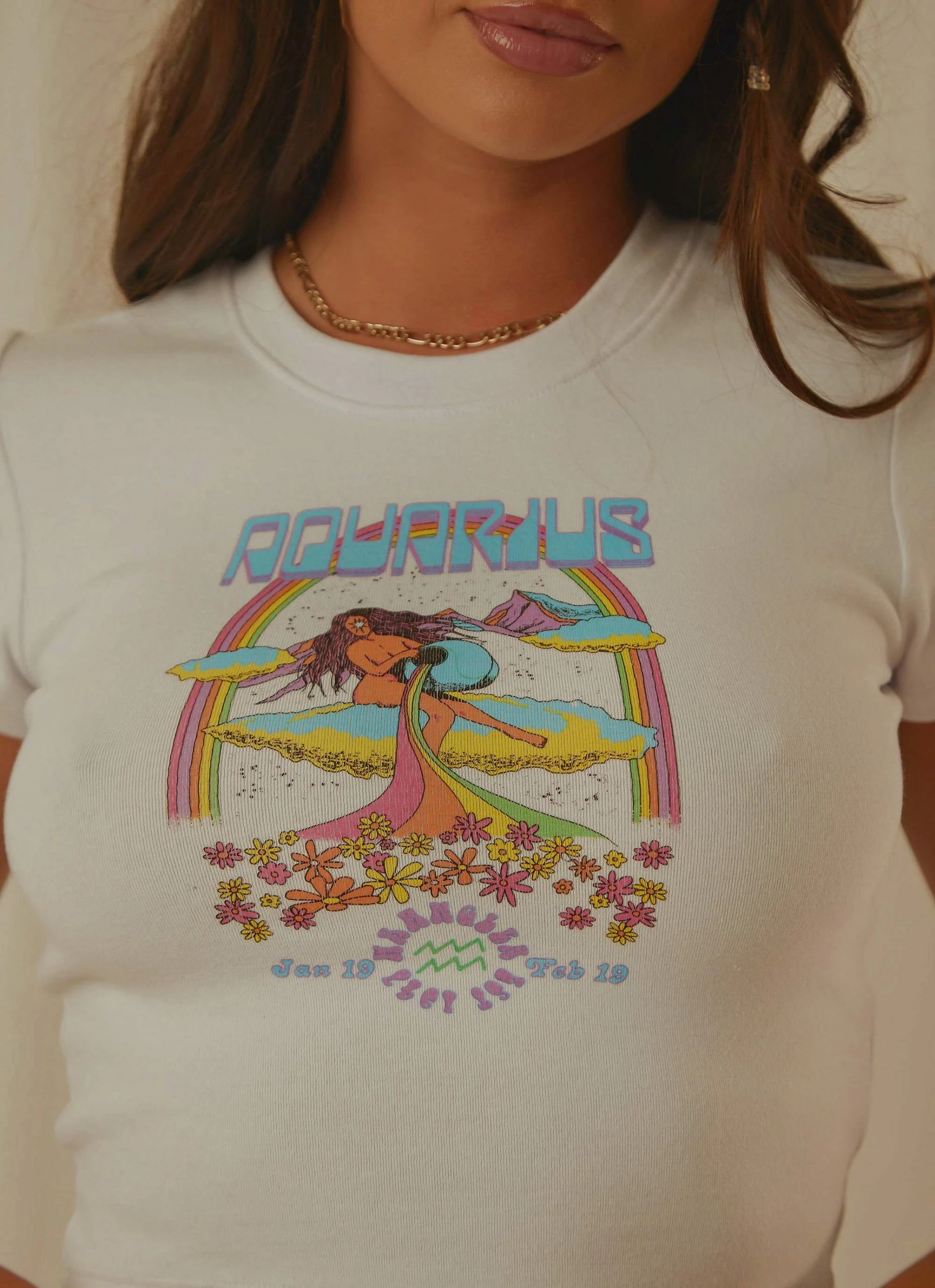 Wrangler Aquarius Baby Tee - White 7 Wrangler Aquarius Baby Tee - White - Image 5