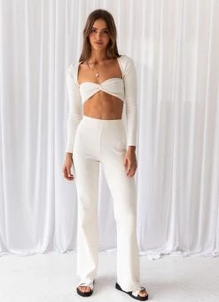 Peppermayo Exclusive Day Club Organic Cotton Rib Pants - Ivory -Peppermayo Shop 52b8c72aa48b4180abd55adda66d0402