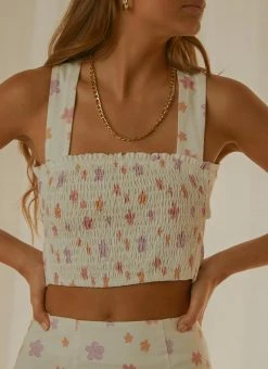 Peppermayo Exclusive Lost Picnics Linen Crop - Pink Wild Poppies