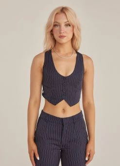 Riley Hubatka X Peppermayo Dance Town Vest Top - Pinstripe -Peppermayo Shop 550881ebaef34da89c3e1127be346685