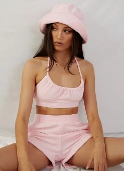 Peppermayo Exclusive Positano Terry Crop - Pink