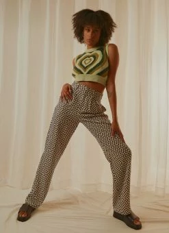 Peppermayo Exclusive Set The Tone Suit Pants - Choc Warped Check