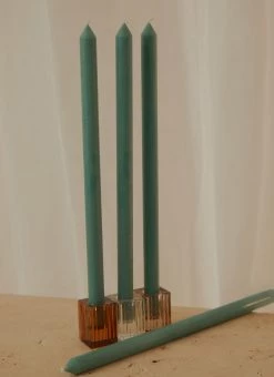 Candle Co Moreton 40cm Eco Dinner Candle Pack Of 4 - Emerald Green