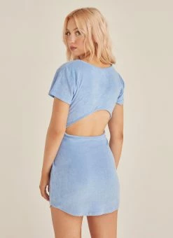 Riley Hubatka X Peppermayo Mimosa Terry Mini Dress - Azure -Peppermayo Shop 5db862028c564503b100c52db7489fc7
