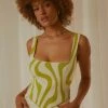 Peppermayo Exclusive Alfresco Nights Bustier Top - Lime Wave -Peppermayo Shop 63e93d8332c646d18633ab653ce237e7