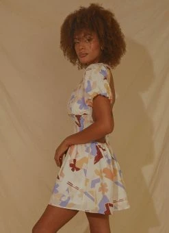 Peppermayo Exclusive Lani Linen Mini Dress - Abstract Resort -Peppermayo Shop 63ebe8bc3230461c850f6020f13ebe27