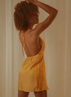 Peppermayo Exclusive Love Lessons Mini Dress - Mango Shimmer -Peppermayo Shop 651a6ae8f6084754a96abcdfec88bf6a