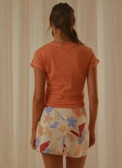 Lee Piped Baby Tee - Coral Gold -Peppermayo Shop 65b80f380ba146a397645c39e59c313b